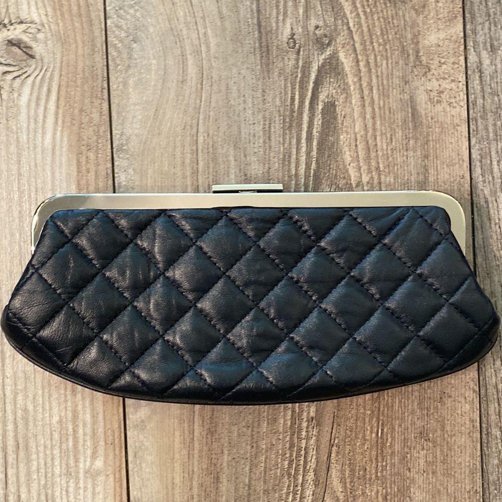 GIANI BERNINI 10 x 3” Navy Blue Quilted Clutch NWOT